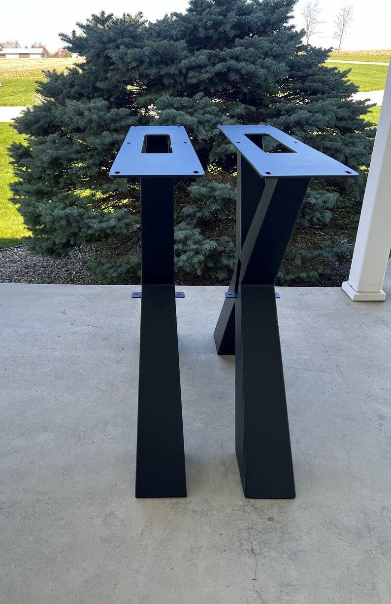 Steel Tapered X-frame Table Leg Set - Etsy