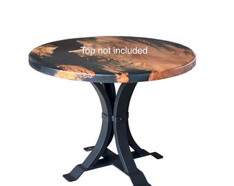Steel Hourglass Pedestal Table Legs: Heavy Duty Dining Base