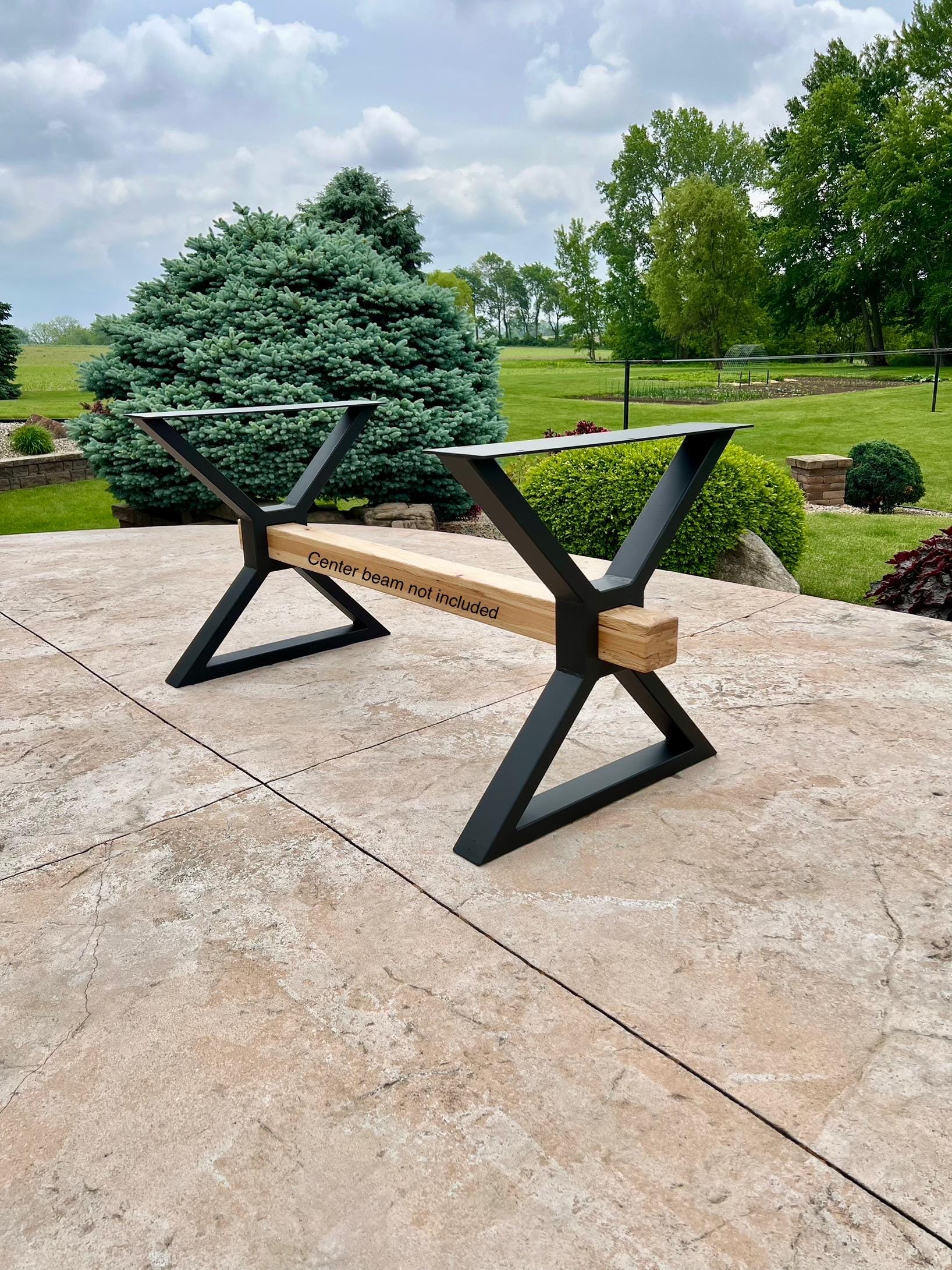 Farmhouse Table Legs, Metal X Frame, Industrial Rustic Style, Steel ...