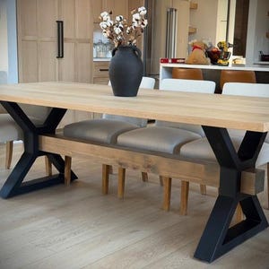 Farmhouse Table Legs: Metal X Frame with Center Cutout, 2x4 Steel Tube image 5
