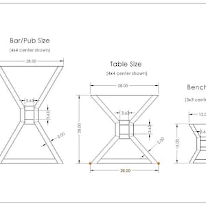 Farmhouse Table Legs: Metal X Frame with Center Cutout, 2x4 Steel Tube image 13