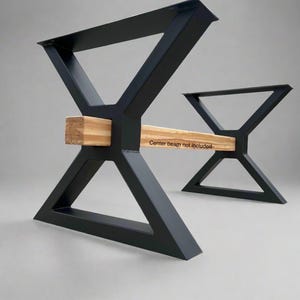 Farmhouse Table legs, Metal Table Legs, X Frame Table Legs with center cutout, Industrial Style, 2x4 steel tube