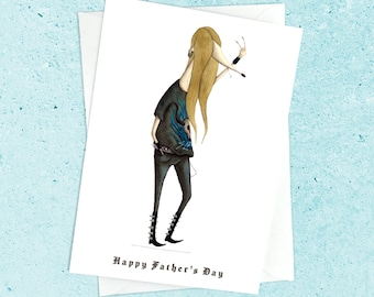 Father's day card heavy metal head