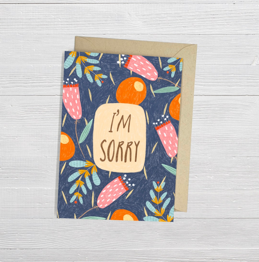 I'm Sorry Illustration Greeting Card Pencils - Etsy