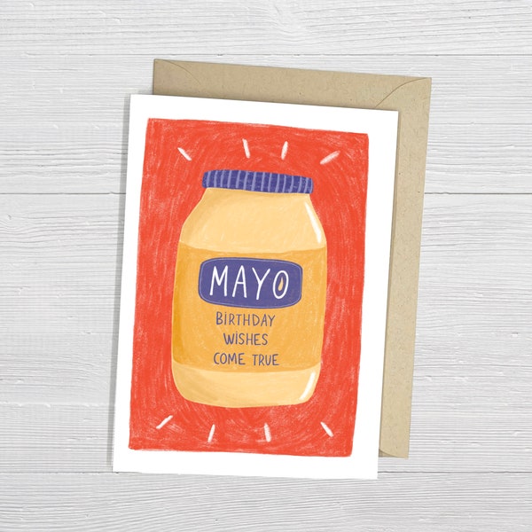 Mayo birthday wishes fun greeting card illustration