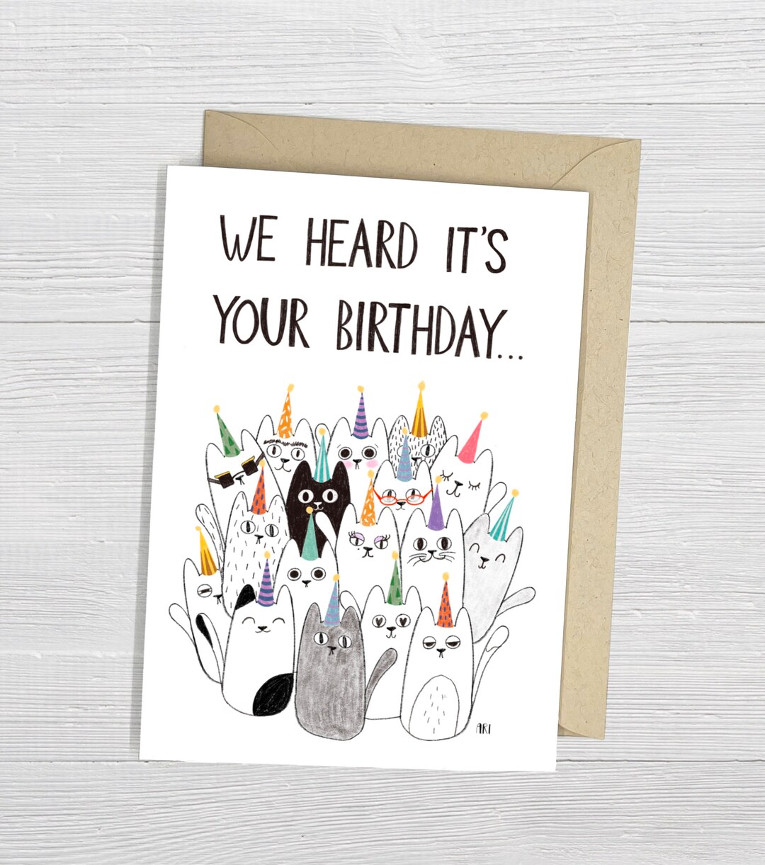 : bhiosng happy birthday card for cat lover, funny... Happy Birthday Cat Lover Fun Illustration Card, We Heard It's Your ...