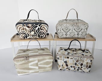 Tan & Brown Magic Pouch: Convertible Zippered Tray Bag