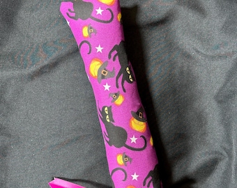 Purple Witch Halloween Kitty Kicker Cat Toy: Stuffed with Catnip & Crinkles