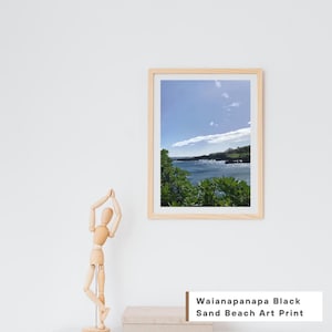 Waianapanapa Black Sand Beach of Maui Hawaii Art Print 8”x10” in 11”x14” Matte, Hawaiian Painting, Matted Artwork, Gifts