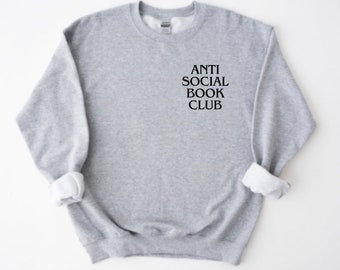 Frauen Lese Sweatshirt “Anti Social Book Club” auf Wunsch personalisiert