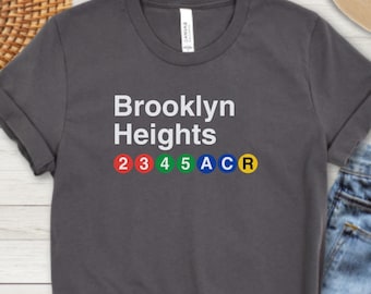 Camiseta de Brooklyn Heights / Camiseta del metro de Nueva York / Camiseta de la ciudad de Nueva York / Camiseta de neoyorquino / Camiseta de Nueva York / Camiseta de Brooklyn / Regalo para amantes de Nueva York