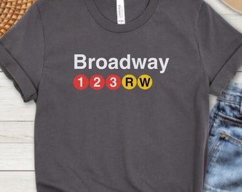 Manhattan Broadway T-Shirt | NYC U-Bahn T-Shirt | New York City T-shirt | New-Yorker-Shirt | NYC Shirt | Manhattan-Hemd | New York Liebhaber Geschenk