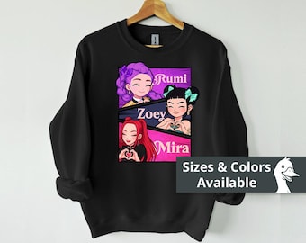 Moletom Kpop Caçadora de Demônios | Camiseta Infantil Huntrix para Presente | Camiseta Infantil Kpop para Fãs da Huntrix | Moletom para Fãs da Saja | Camiseta Caçadora de Demônios