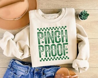 St Patrick Pinch Proof Sweatshirt, Cosy St Paddys Day ronde hals, Lucky Irish Shamrock-trui, 17 maart vakantietrui