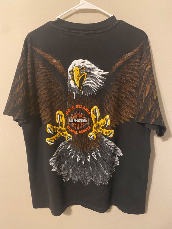 1993 Vintage Harley Davidson Eagle All Over Print… - image 3
