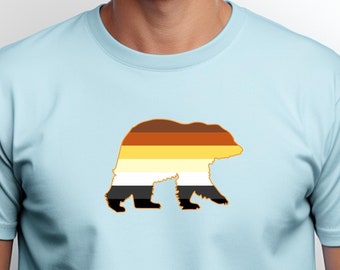Gay Bear Silhouette Shirt, Daddy Gift, LGBTQ Pride Cotton Tee