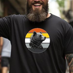 Gay Bear Pride T-Shirt - LGBTQ+ Bear Brotherhood Flag Tee - Furry Bear Head Pencil Art - Masculine Queer Gift - Cub Otter Chub Pride Shirt