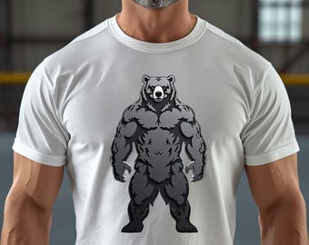 Gay Bear Shirt, Macho Hairy & Strong, Papa Geschenk, LGBTQ Pride Cotton Tee