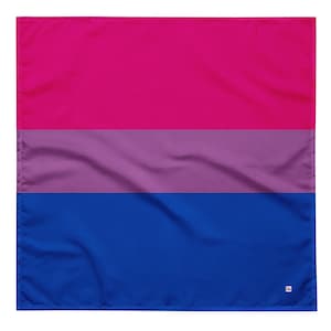 Bisexual Pride Flag Bandana, All Over Print LGBTQ+ Headband, Bi Visibility Necktie, Queer Gender-Inclusive Festival Accessory, Parade Party