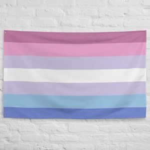 Bigender Pride Flag, All Over Print LGBTQ+ Banner, Gender Identity Flag, Queer Wall Decor, Bigender Parade Gift, Genderfluid Inclusive Flag