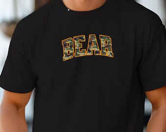 Gay Bear Shirt, Camouflage design, Daddy Gift, LGBTQ Pride Cotton Tee