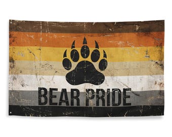 Gay Bear Pride Flagge, abgenutzte LGBTQ Wanddekoration, Polyester Banner, Queer Geschenk, Gay Bear Brotherhood Community Flagge