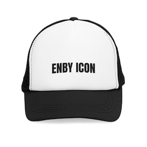 ENBY ICON Trucker Hat, Bold Nonbinary Pride Parade Party, Statement Visibility Mesh Cap, LGBTQ+ Fashion for They/ThemTheir Legends Leader