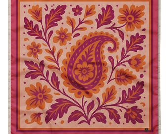 Lesbian Botanic Paisly All-Over Print Bandana, Polyester LGBTQ Gift