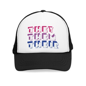 They Them Their Pronoun Trucker Hat: LGBTQ Pride Snapback