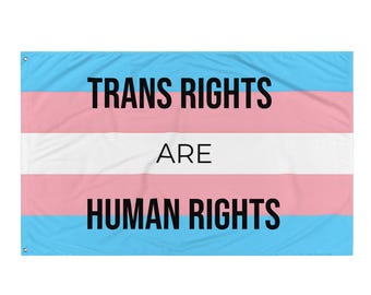 Trans Rights Flag, Polyester Wall Banner, LGBTQ+ Pride Decor