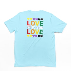 LOVE Who You LOVE T-Shirt, Non-Binary Pride Tee, They Them LGBTQ+ Rainbow Shirt, Enby Flag Hearts, Queer Parade Gift, Gender Inclusive Top
