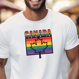 Pride Canada T-Shirt, LGBTQ Regenbogen Kanadische Flagge Shirt, Gay Pride Ahornblatt T-Shirt, Queer Canada Day Parade, inklusives LGBT Geschenk für Sie