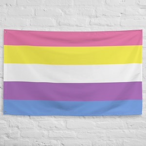 Bigender Pride Flag, All Over Print LGBTQ+ Gender Identity Flag, Nonbinary Bigender Decor, Queer Flag Banner, Genderfluid Pride Parade Gift