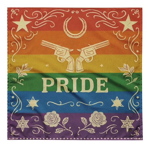 Pansexual Western Style All-Over Print Bandana, Polyester LGBTQ Gift