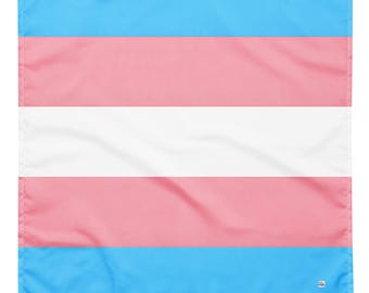 Trans Pride Flag Bandana, All Over Print LGBTQ+ Headband, Transgender Necktie, Queer Visibility Accessory, Pride Parade They/She/He & Allies