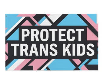 Protect Trans Kids Pride Flagge, LGBTQ Wanddekoration, Polyester Banner, Queer Geschenk, Transsexual Community Flagge