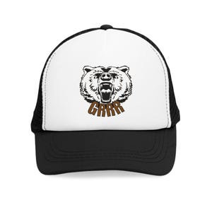 Growling Bear Grrr Trucker Hat, Gay Bear Pride Parade Party, Snapback Cap, LGBTQ Mesh Hat, Fierce Bear Growl Hat, Rugged Outdoor Pride Gift