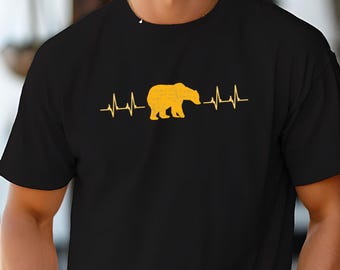 Gay Bear Shirt, Heart Pulse design, Daddy Gift, LGBTQ Pride Cotton Tee