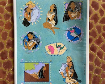 Vintage Hallmark Disney Pocahontas Stickers, 8 Sheets, Factory Sealed