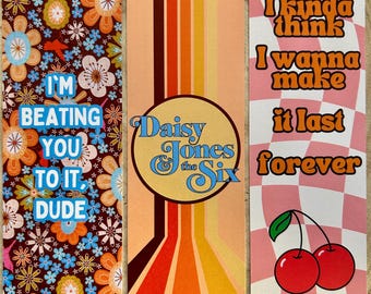 Daisy Jones & The Six Bookmark Bundle | Taylor Jenkins Reid Inspired Design | Bookish / Bookworm Gift | Handmade Digital Art