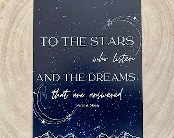 To The Stars Who Listen Postcard Print | ACOTAR Inspired Design | Bookish / Bookworm Gift | Handmade Digital Art