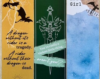 Fourth Wing Inspired Bookmark Bundle | Bookish / Bookworm Gift | Handmade Digital Art