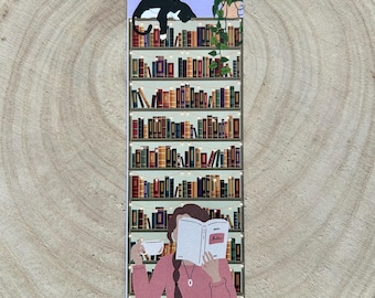 Cosy Book Nook Bookmark | Bookish / Bookworm Gift | Handmade Digital Art