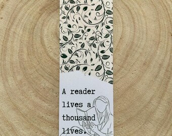A Reader Lives a Thousand Lives | Game of Thrones Inspired Bookmark | Bookish / Bookworm Gift | Handmade Digital Art