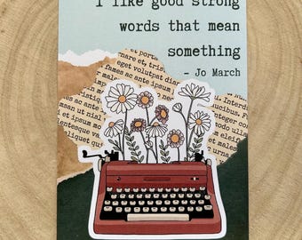Good Strong Words Postcard Print | Little Women Inspired Design |  Bookish / Bookworm Gift | Handmade Digital Art