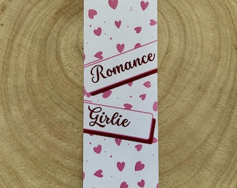 Romance Girlie Bookmark | Bookish / Bookworm Gift | Handmade Digital Art