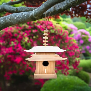 Casa para pájaros Pagoda Jinja: Decoración colgante para jardín asiático