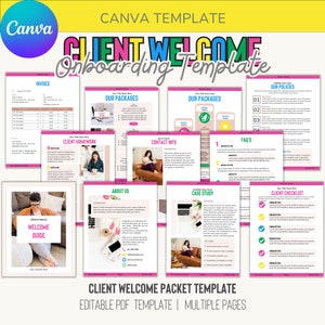 Onboarding Packet, Welcome Guide, Client Onboarding Template, New Client Service Guide, Client Welcome Guide, Canva Template, VA Template