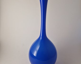 Lindshammar Blue Case Art Glass Fostoria Vase Gunnar Ander