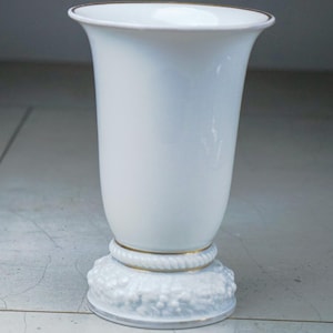 Philipp Rosenthal Art Deco Porcelain Vase, 1920s Rosenthal White Gold Rim Vintage German Pottery, Collectible Ceramic Home Decor, Rare Find